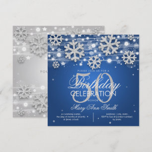 Invitation Parties scintillant d'hiver Silver Blue 50e annive