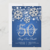 Invitation Parties scintillant d'hiver Silver Blue 50th Birth (Devant)