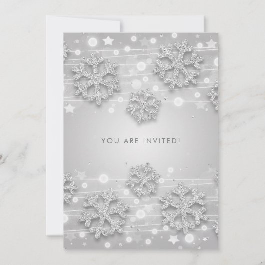 Invitation Parties scintillant d'hiver Silver Blue 50th Birth (Dos)