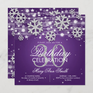 Invitation Parties scintillant d'hiver Silver Purple Glam 30e