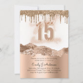 Invitation Parties scintillant d'huile glacée Quinceanera 15e (Devant)