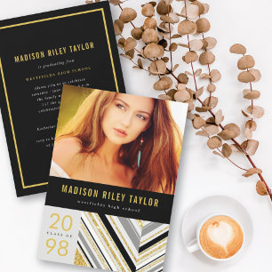 Invitation Parties scintillant diagonale moderne tripes Gradu