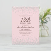 Invitation Parties scintillant diamant d'argent rose 18e anni (Debout devant)