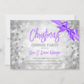 Invitation Parties scintillant Diamants d'argent Ribbon viole (Devant)