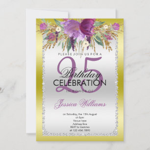 Invitation Parties scintillant Diamond Classy Fleurs d'aquare
