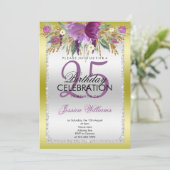 Invitation Parties scintillant Diamond Classy Fleurs d'aquare (Debout devant)