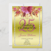 Invitation Parties scintillant Diamond Classy Fleurs d'aquare (Devant)