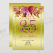 Invitation Parties scintillant Diamond Classy Fleurs d'aquare (Devant / Derrière)