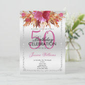 Invitation Parties scintillant Diamond Classy Fleurs d'aquare (Debout devant)