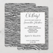 Invitation Parties scintillant d'impression Silver Black Glit (Devant / Derrière)