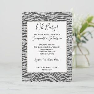 Invitation Parties scintillant d'impression Silver Black Glit