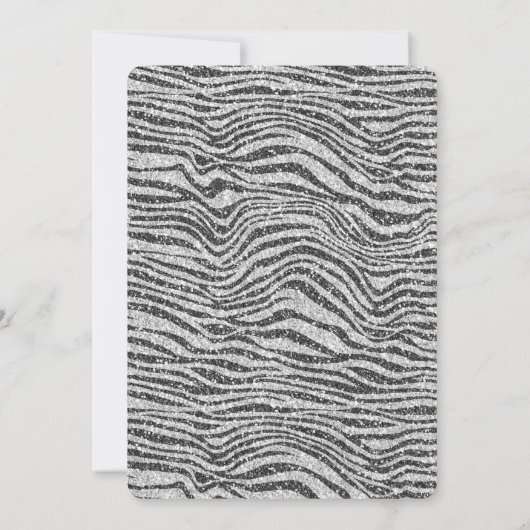 Invitation Parties scintillant d'impression Silver Black Glit (Dos)