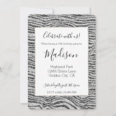 Invitation Parties scintillant d'impression Silver Black Glit (Devant)