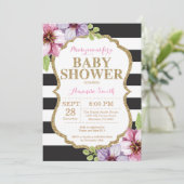 Invitation Parties scintillant d'invitation Baby shower noir  (Debout devant)