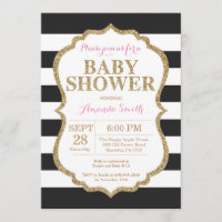 Parties scintillant d'invitation Baby shower noir