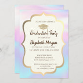 Invitation Parties scintillant Diplôme Cap Holographique Part (Devant / Derrière)