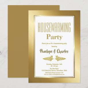 Invitation Parties scintillant d'or