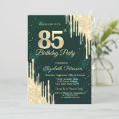 Invitation Parties scintillant d'or 30 Vert 85 Anniversaire (Debout devant)
