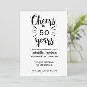 Invitation Parties scintillant d'or 50e anniversaire (Debout devant)