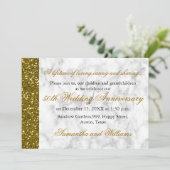 Invitation Parties scintillant d'or 50e anniversaire Mariage (Debout devant)