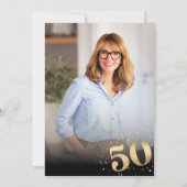 Invitation Parties scintillant d'or 50ème Cinquante Anniversa (Dos)