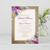 Invitation Parties scintillant d'or Améthyste Purple Fête des (Debout devant)