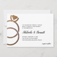 Parties scintillant d'or Anneaux empilés Mariage m