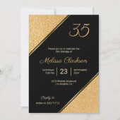 Invitation Parties scintillant d'or Anniversaire (Devant)