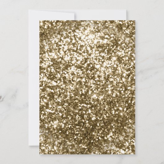 Invitation Parties scintillant d'or antique Cadre noir musulm (Dos)