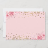 Invitation Parties scintillant d'or Arch rose florale fille B (Dos)