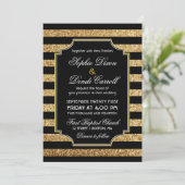 Invitation Parties scintillant d'or Art déco années 1920 Fair (Debout devant)