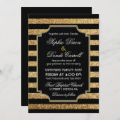 Invitation Parties scintillant d'or Art déco années 1920 Fair (Devant / Derrière)