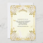 Invitation Parties scintillant d'or au Champagne Floral Couro (Dos)
