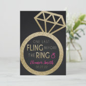 Invitation Parties scintillant d'or Bachelorette et Itinérair (Debout devant)