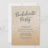 Invitation Parties scintillant d'or Bachelorette Party Invita (Devant)