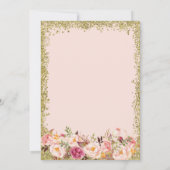 Invitation Parties scintillant d'or Ballons floraux rose 2023 (Dos)