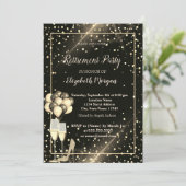 Invitation Parties scintillant d'or, Ballons, Partie de retra (Debout devant)