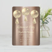 Invitation Parties scintillant d'or Ballons Retraite Brown (Debout devant)