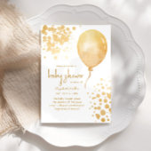 Invitation Parties scintillant d'or Balloon simple garçon fil