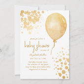 Invitation Parties scintillant d'or Balloon simple garçon fil (Devant)