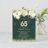 Invitation Parties scintillant d'or Balloons Confetti Vert 65 (Debout devant)