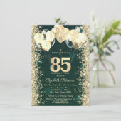 Invitation Parties scintillant d'or Balloons Confetti Vert 85 (Debout devant)
