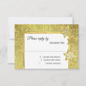 Invitation Parties scintillant d'or bat mitzvah Stars (Devant)