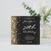 Invitation Parties scintillant d'or Black Ombre Foil 30e anni (Debout devant)