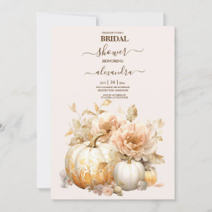 Invitation Parties scintillant d'or blanc d'automne Citrouill