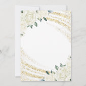Invitation Parties scintillant d'or Blanc Floral Vingt-vingti (Dos)