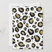 Invitation Parties scintillant d'or blanc & Léopard noir Swee (Dos)