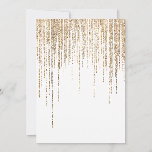 Invitation Parties scintillant d'or blanc rideau de frange Ba (Dos)