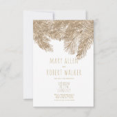 Invitation Parties scintillant d'or blanc rustique mariage à  (Devant)