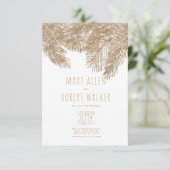 Invitation Parties scintillant d'or blanc rustique mariage à  (Debout devant)